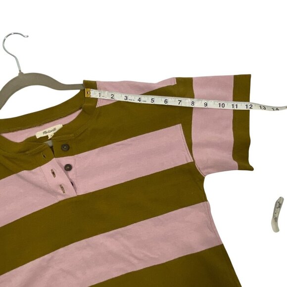 Madewell Women's Parkview striped Henley Tee Rugby Stripe women’s M boxy - Picture 9 of 10